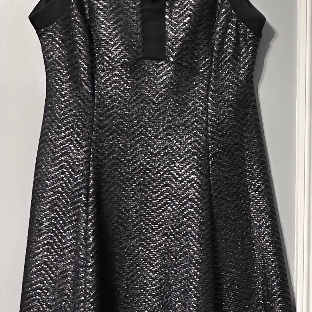Roz & Ali Black and Silver Sleeveless MIDI Dress